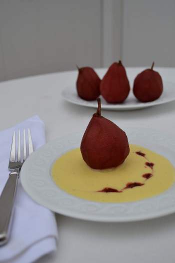Poached Pear with Creme Anglaise 3