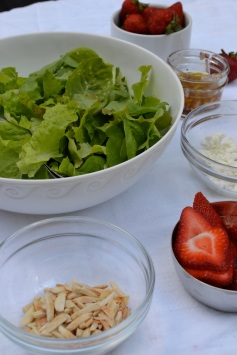 Preparing the salad