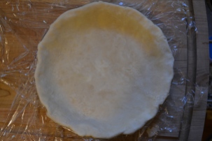 Bottom crust ready for freezer