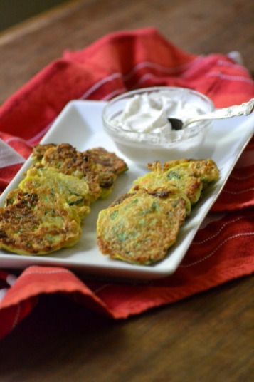 Vegetable Fritters with Yogurt for Dipping (www.mincedblog.com)